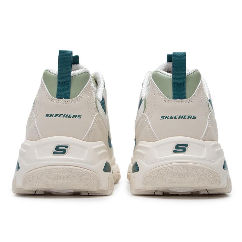 Skechers DLites 1.0 Fashion Comfortable Shock Absorbing Lightweight Low Top Dad Shoes Men Sneaker White Green 894193-OWGN