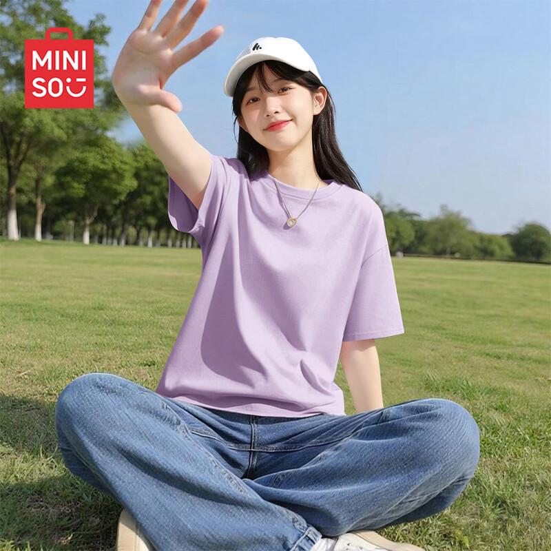 

MINISO Women s Pure Cotton Relaxed Fit T-Shirt M