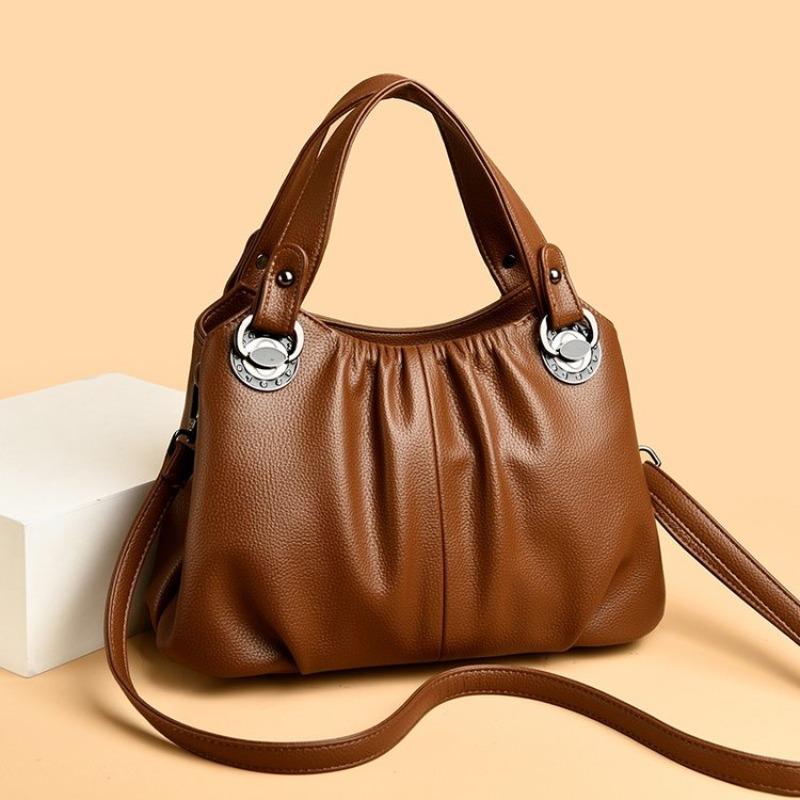 Bolso Tote Simple de Color Sólido para Mujer, Bolso de Hombro Plisado a la Moda, Bolso Cruzado Casual Diario Multibolsillo Adecuado para Uso Diario y Compras