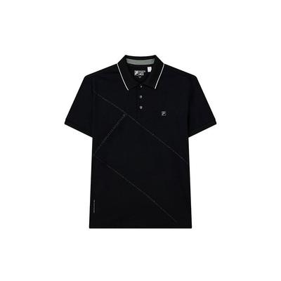 Logo Einfarbig Kurzarm Poloshirt Herren Poloshirts Schwarz F11M227118F-BK