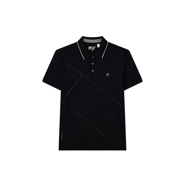 

FILA Logo Solid Color Short Sleeve Polo Shirt Men polo shirts Black F11M227118F-BK XXL