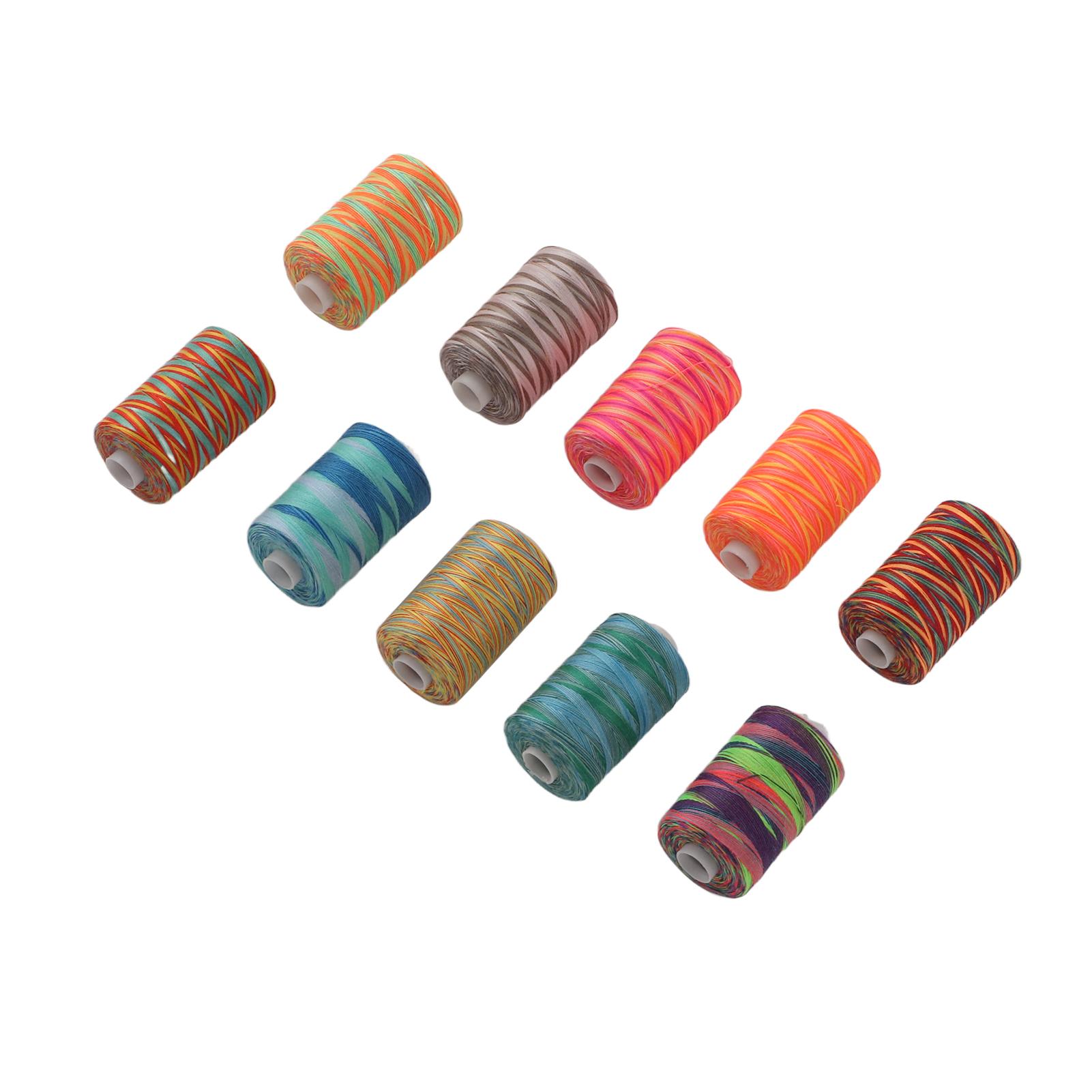 

10Pcs Embroidery Machine Thread Durable Wear Resistant Polyester Variegated Diverse Colors Polyester Thread 402 Sewing