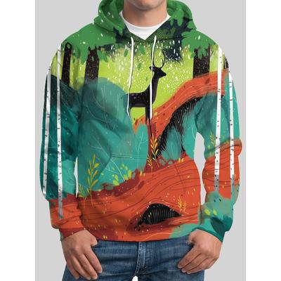 Herbst Winter North Eisbär Pullover Langärmel 3D-Druck Herren Hoodie Schwarzes Katzenmuster Trendige Sportbekleidung Sweatshirt