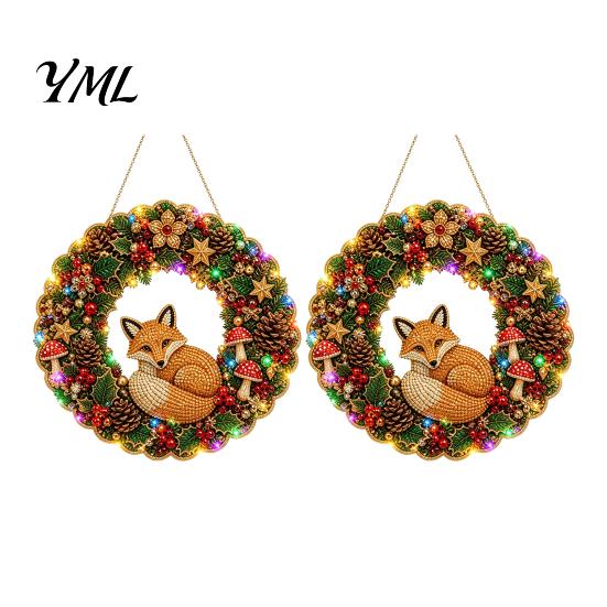 Holiday Gift for Friends 2Pcs Pearl Diamond Christmas Ornament Set, 2D Acrylic Glitter Hanging Tree Pendants Decor with Ribbon, Festive Pendant Party