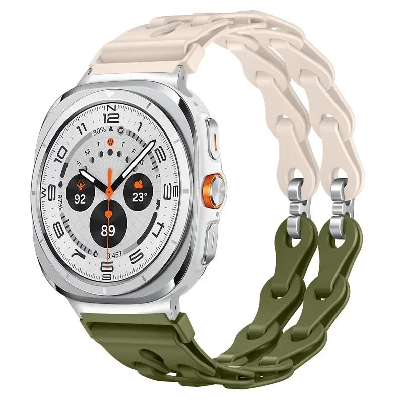 Silicone Chain Strap for Samsung Galaxy Watch 2025/7 Ultra 47mm Wristband Band Bracelet for Galaxy Watch ultra 2025 Watchband