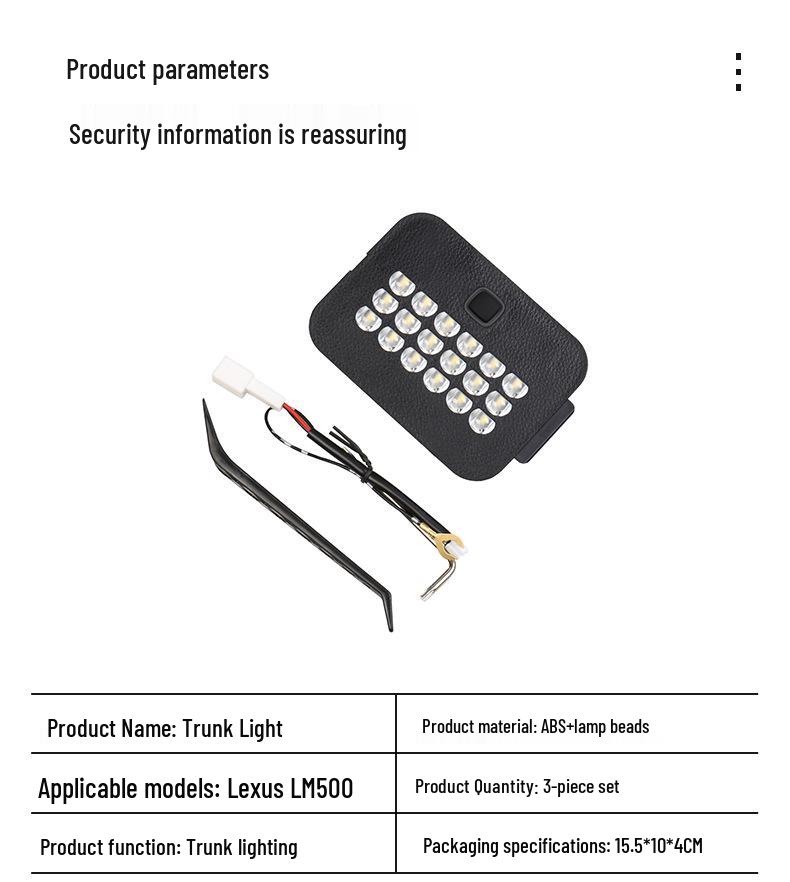 Applicable Lexus LM500 Tailgate Lamp: Special Rear Trunk Add-on In Black, Two-Color Lighting