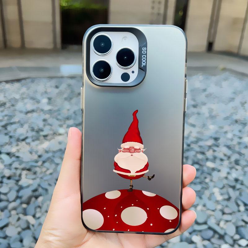 

New Year Christmas Santa Claus Phone Case for IPhone 16 14 13 12 11 Pro Max 13 Mini 16 Pro Max 15 14 Plus Cute Laser Back Covers iphone 13 mini