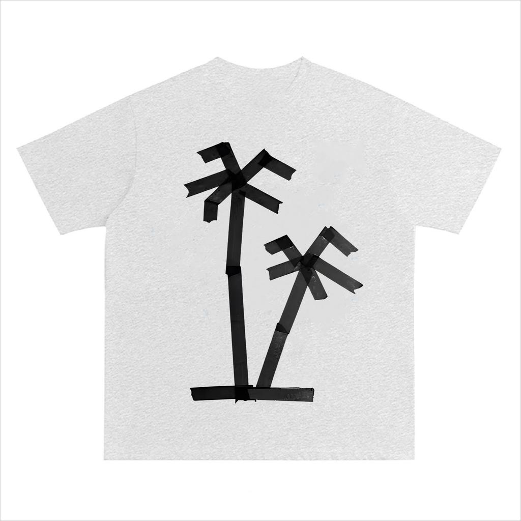 Kreatives Klebeband-Collage Gedrucktes Reines Baumwoll-T-Shirt Männer und Frauen mit dem gleichen Rundhals Baumwoll-Kurzarm-T-Shirt y2k