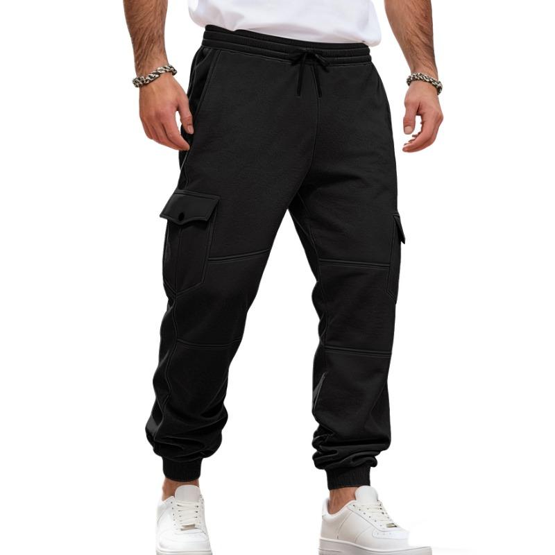 Pantalon cargo en polaire pour homme Pantalon jogger décontracté avec poches