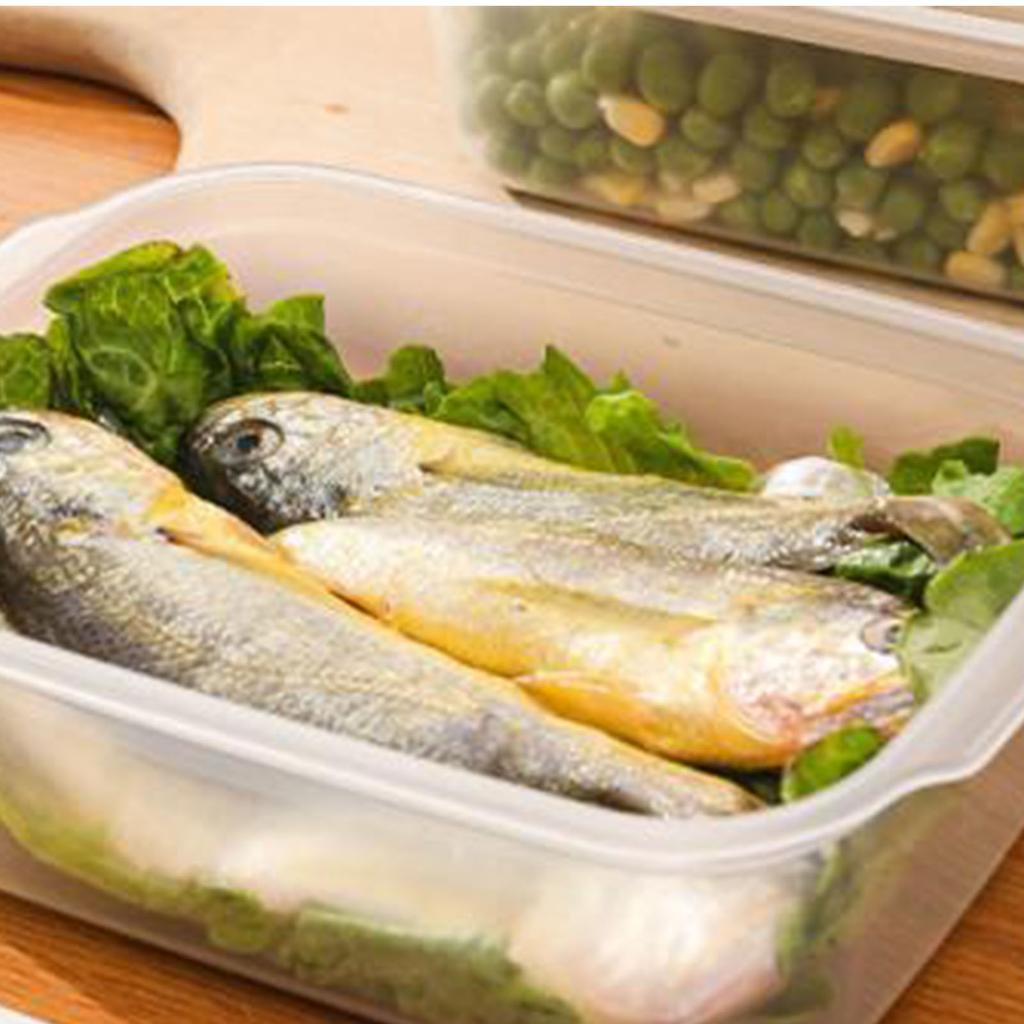 850ml Food Storage Container with Lid Rectangular PP Plastic Food Sealing Box for Refrigerator Microwave Oven