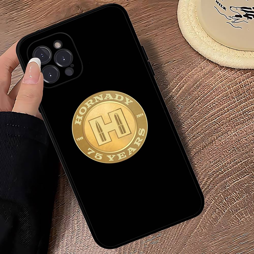 

Hornady Logo For IPhone 17 16 15 14 13 12 11 Pro Max Plus Shockproof Black Soft Phone Cover iPhone 15 pro