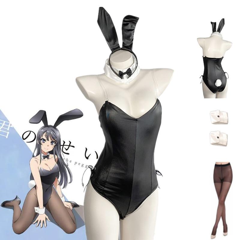 Anime Seishun Buta Yarou wa Bunny Girl Senpai no Yume wo Minai Cosplay Kostým Dívky Sexy Roztomilý Králík z umělé kůže Hallowe