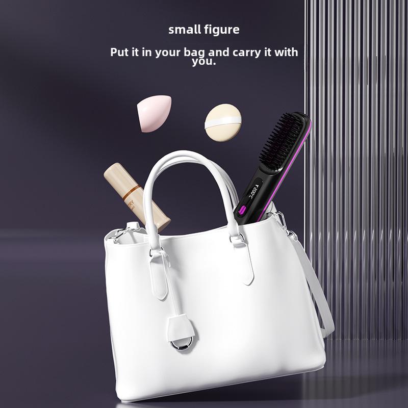 Portable LCD Ceramic Ion Hair Straightener & Curler Comb