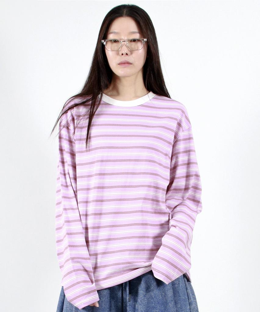 Deumakeu Multi Stripe Long Sleeve Tee - Pink