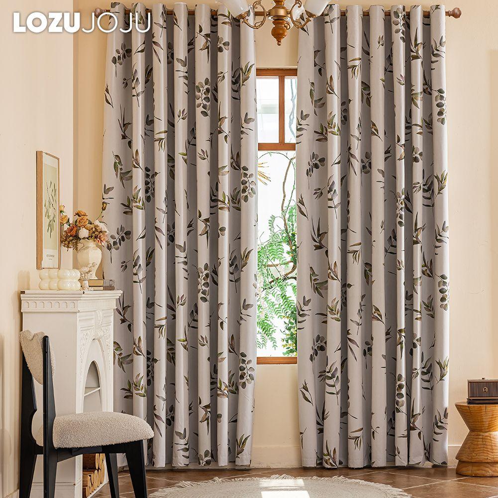 1pz LOZUJOJU Tende Oscuranti 100% Stile Campagna Americana Tende Stampate con Piante per Camera da Letto Soggiorno Finestra Balcone per Decorazione Casa