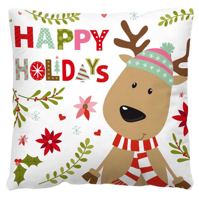 Christmas Printed Pillowcase Sofa Car Home Waist Cushion Cover Pillowcase Holder One Size белый 739₽