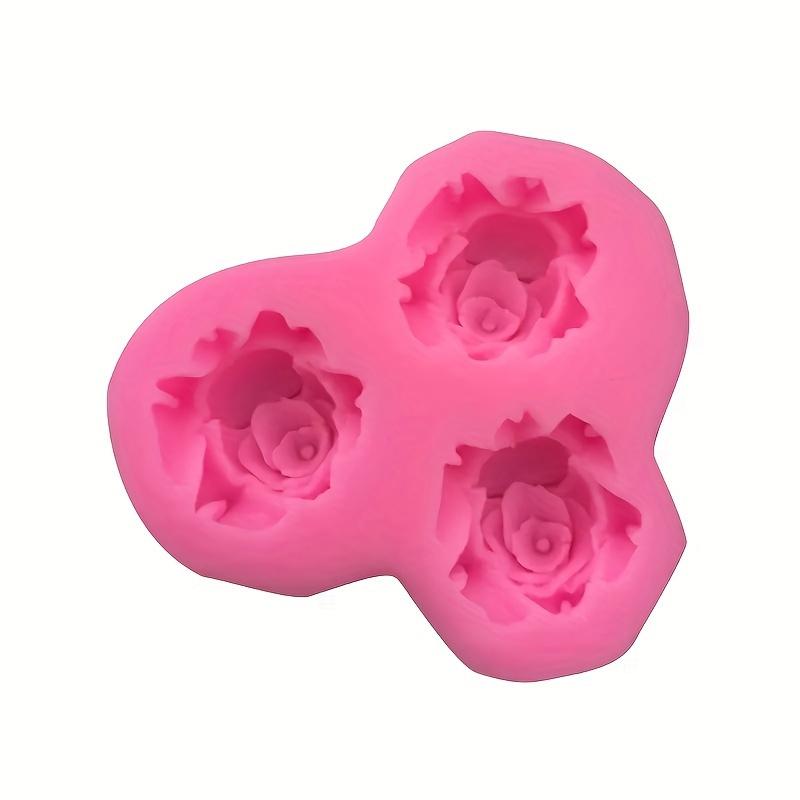 

1pc, Three Rose Flower Mold, Clay Craft Mold, Candle Aroma Crystal Drip Resin Mold розовый