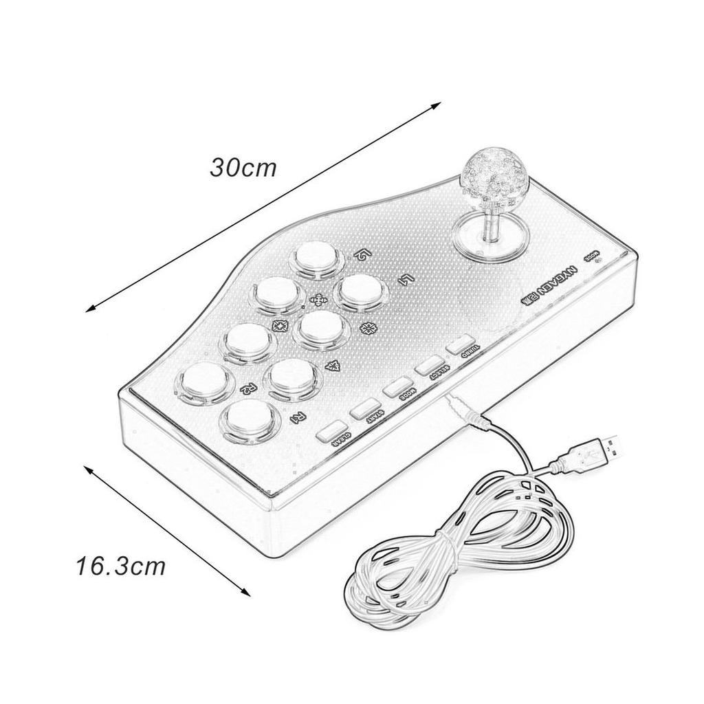 NO.3 3 In 1 USB Wired Game Controller Arcade Fighting Joystick Stick ...