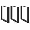 VidaXL Dining Table Legs U-Shape 3 Pcs Black 90 X (72-73) Cm Steel 4013208