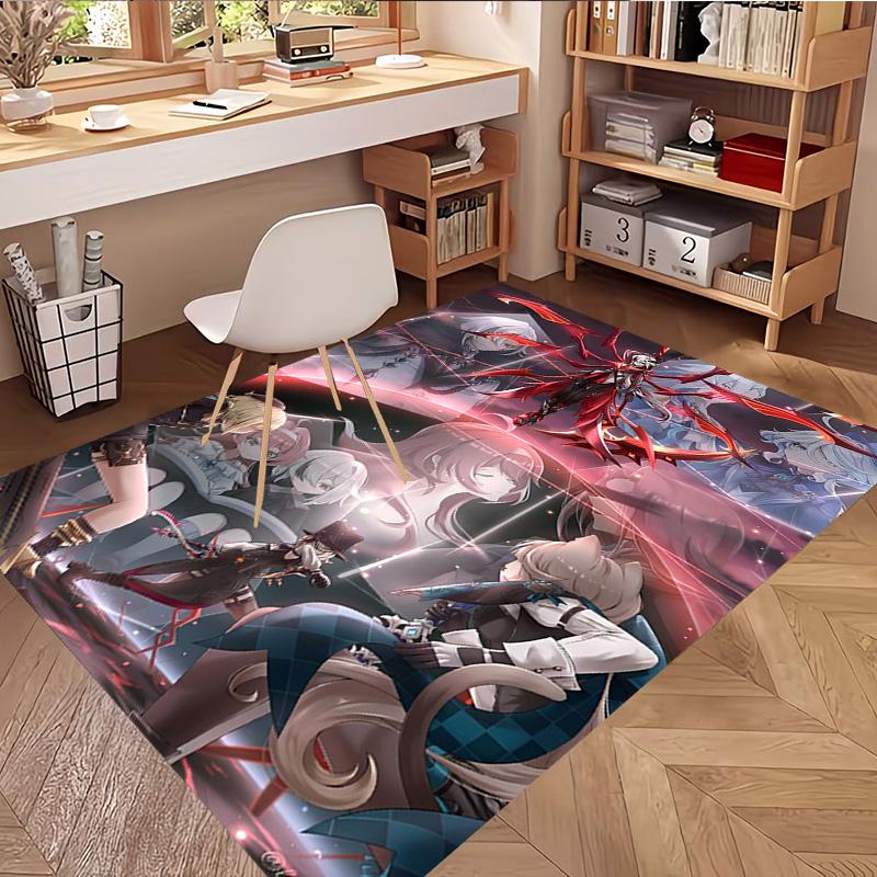 Genshin Impact Print Rug, Washable Floor Carpet, For Entryway Dorm Laundry Room Office Study, Home Decor Birthday Christmas Gift