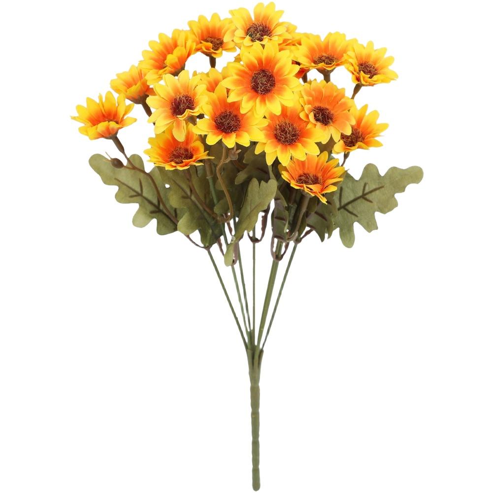Easy Maintenance Artificial Mums Sunset Flowers Realistic Appearance