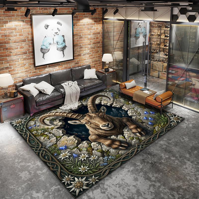 Animal drilling Kapibala Carpet Rug for Living Room Bedroom Home Sofa Decoration,Kids play Non-slip Floor Mat