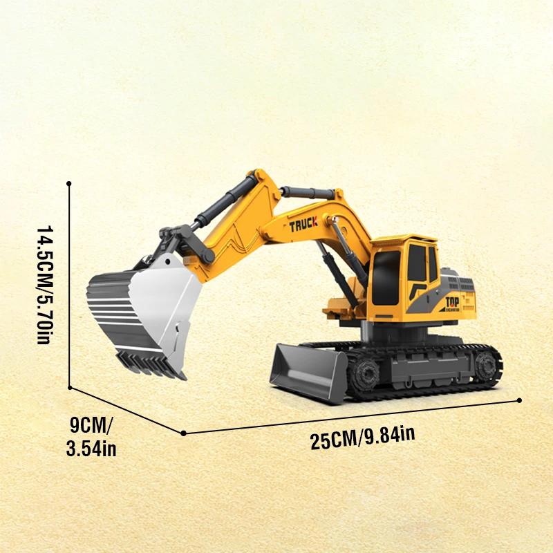 Rc 6/9Ch Alloy Excavator Truck Remote Control Plaything Car With Lights Sound 680 Degree Rotation Engineering Vehicle Christmas Gifts