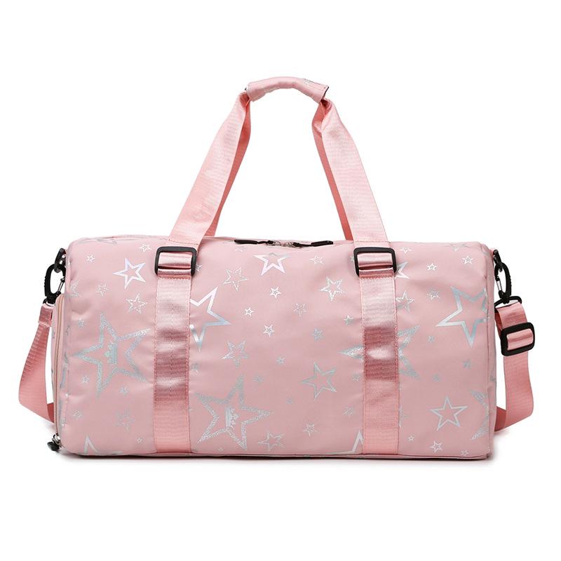 

Вместительная дорожная сумка с отделением для обуви и отделением для влажного/сухого белья, удобная для переноски в руке, для спорта и отдыха. розовый