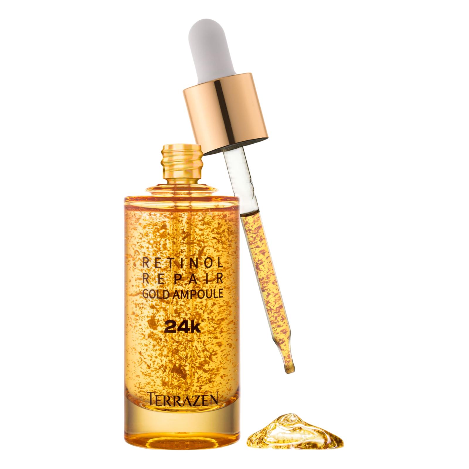 Terrazen, Retinol Repair, 24K Gold, Straffend, Ampullenbehandlungsserum, Anti-Aging, Für das Gesicht, Für Frauen, 50 ml