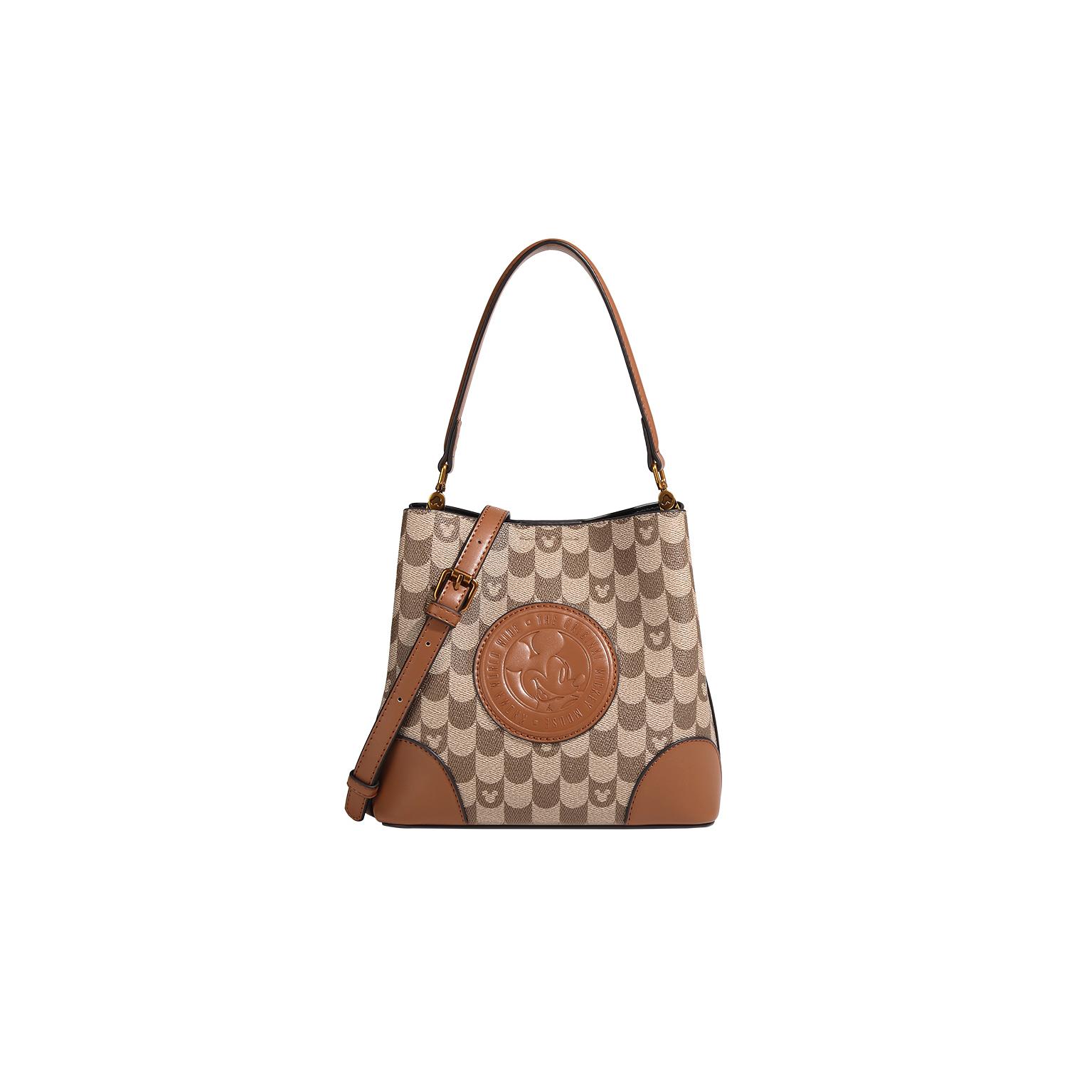 

New Disney Mickey Series PU Crossbody Shoulder Bag, Tote Bag, Underarm Handbag Regular Women s Brown BMK-71535K 23.1*13.0*20.1CM