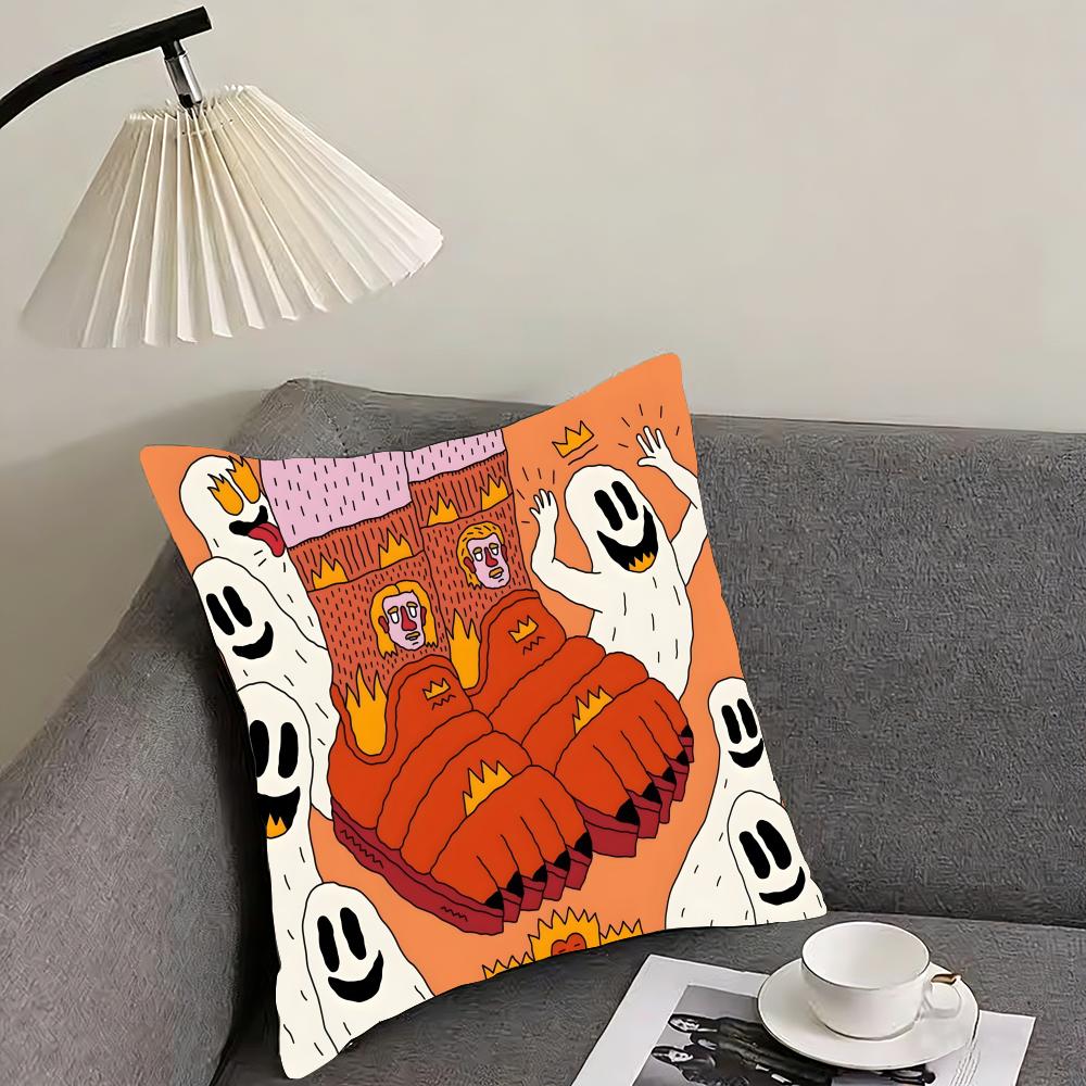Illustration von allem auf Schuhen Kissenbezug Wendbar Plüsch Kissenbezug – Für Auto, Sofa, Schlafzimmer, perfekt als Geschenk.