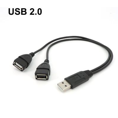 30cm USB 2.0 USD A 1 Male Plug To 2 Way Female Splitter Socket USB 2.0 Extension Cord Data Cable Power Supply Connector Wire