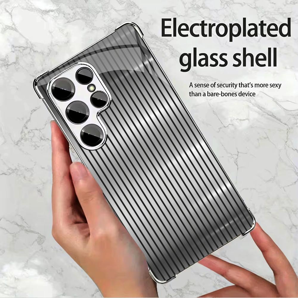 PhoneCase Simplicity High-end Electroplating Glass PhoneCase for Samsung Galaxy S26 S25 S24 S23 S22 S21 FE,Ultra,Plus phone