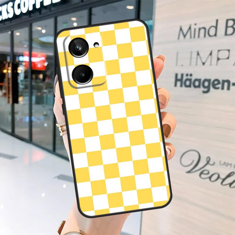 Checkerboard Checkered Board Case For Realme 15 14 13 12 11 Pro Plus GT6 GT7 Pro C55 C51 C35 C53 C61 C65 C67 C63 C71 C75
