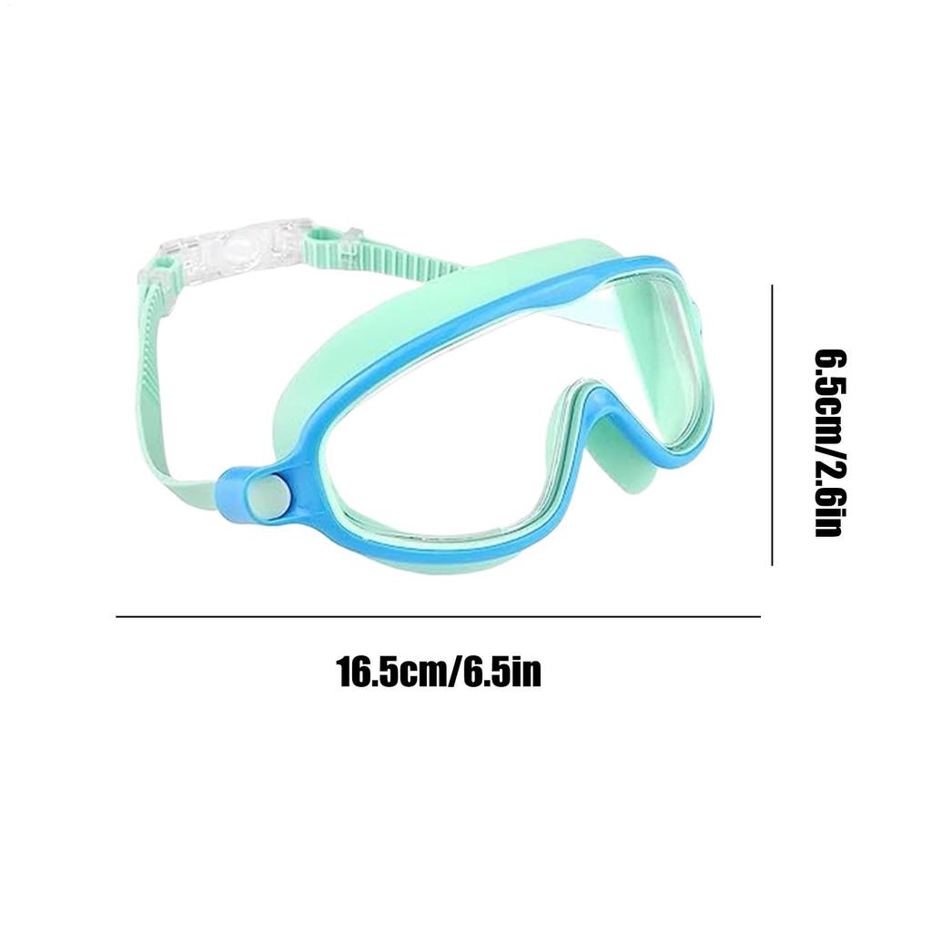 Kids Swimming Goggles for Boys & Girls (3-14 Years) - Big Frame HD View, Anti-Fog, No-Leak, Comfortable Silicone Swim Goggles