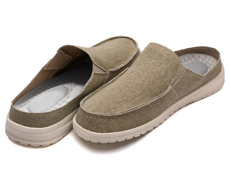Men's Large Size Lightweight Canvas Slip-On Shoes - Breathable & Casual