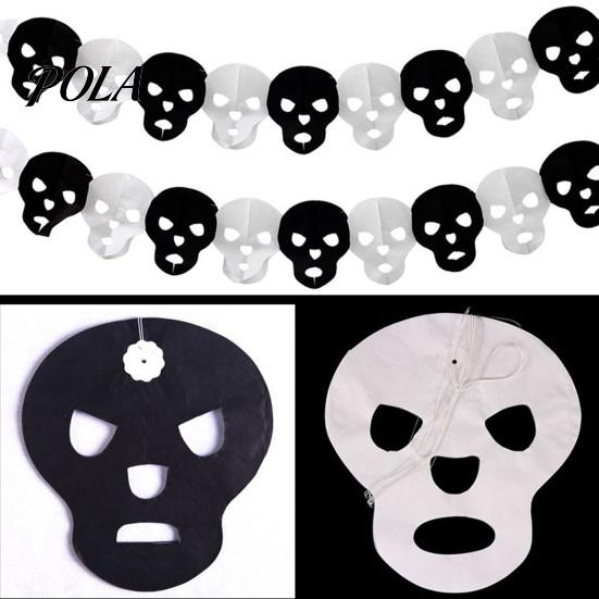 Decorative Holiday Cloth 5 Pcs 10FT Halloween Banner, Spooky Spider Bat Skull Ghost Themed Party Decorations Pumpkin Hanging Bunting Garland