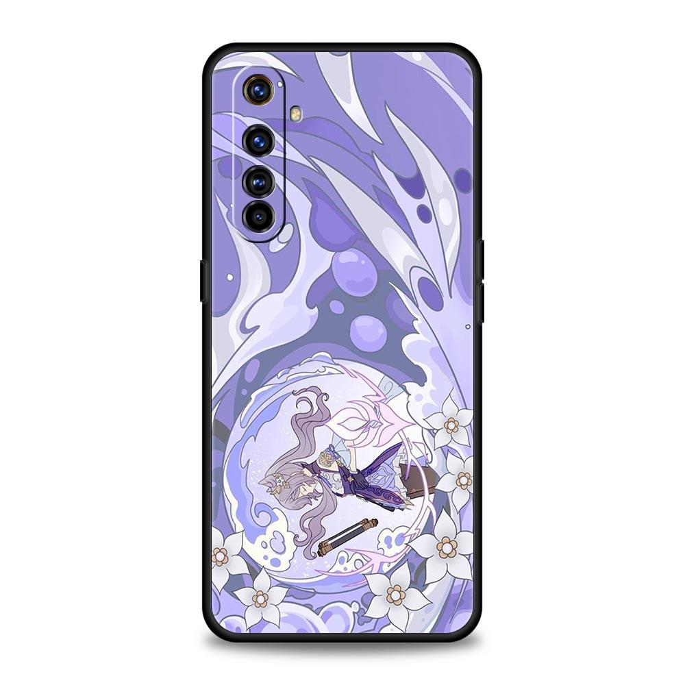 For Realme 10 9 8 5G 7 6 GT2 Pro Plus 9i 8i C21 C11 C25 C35 Genshin Impact Cartoon Logo Phone Case For Realme GT Neo 2 3T Cover