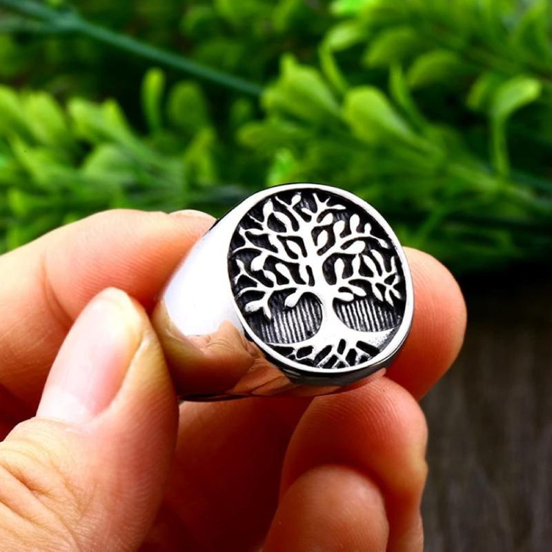 European and American New Tree of Life Oil Ring Hip Hop HIPHOP Jewelry Environmentally Friendly Men's Ring