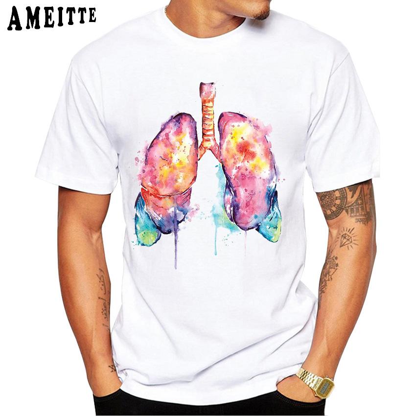 Brain Synapses Anatomy Watercolor Art Design Unisex T Shirt Funny Printed Tee Shirt Hip Hop Men 4XL