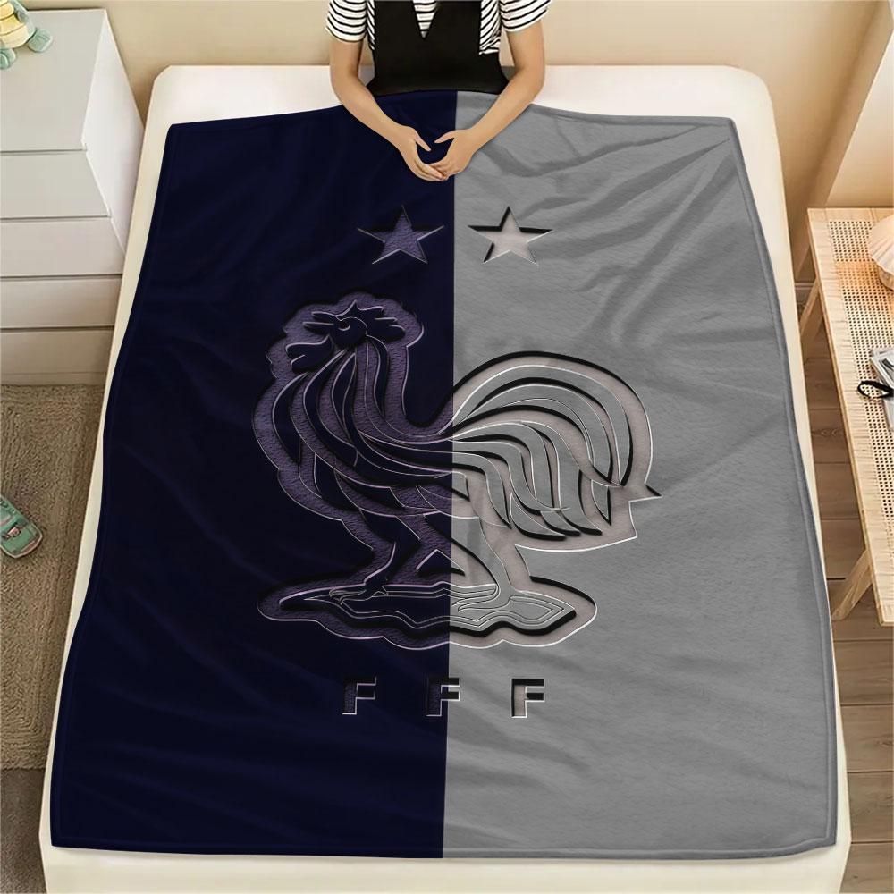 1PC France National Football Team Patterned Flannel Blanket Suitable For All Seasons for Home Decor Warmth and Comfort Gifts Holiday Present