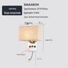 Minimalist LED Bedside Wall Lamp with USB Port - Fabric Shade for Indoor Reading