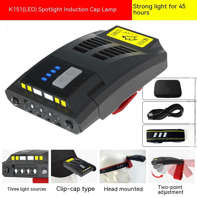 

Налобный фонарь от комаров, индукционный светодиодный COB, зажим для рыболовной приманки, лампа для шляпы, уличная ночная рыбалка, кемпинг, велоспорт, беговая фара K151(LED)headlamp