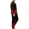 Men's Comfortable Button-Down Long Sleeve Pajama Set for Home Loungewear