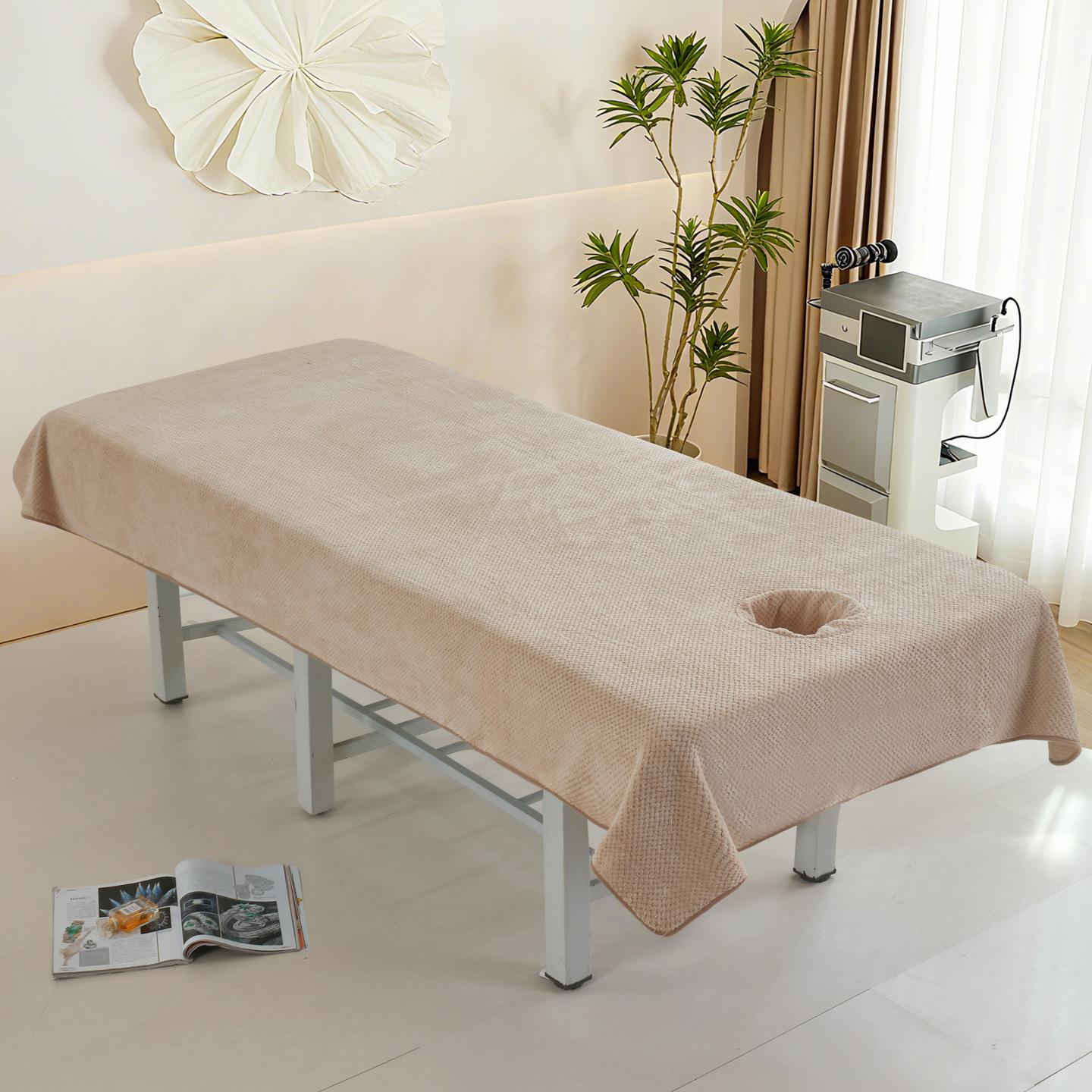 Schoonheidssalon Beddengoed met Ademende Gaten Verdikt Fluweel Massage Beddengoed Absorbeert Water Kreukvrij Stofdicht Beddengoed 90x200cm with hole