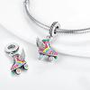 Copper Ballet Dance Shoes High Top Canvas Shoe High Heels Charms Beads Fit Diy Bracelet Fine Birthday Jewelry Gift