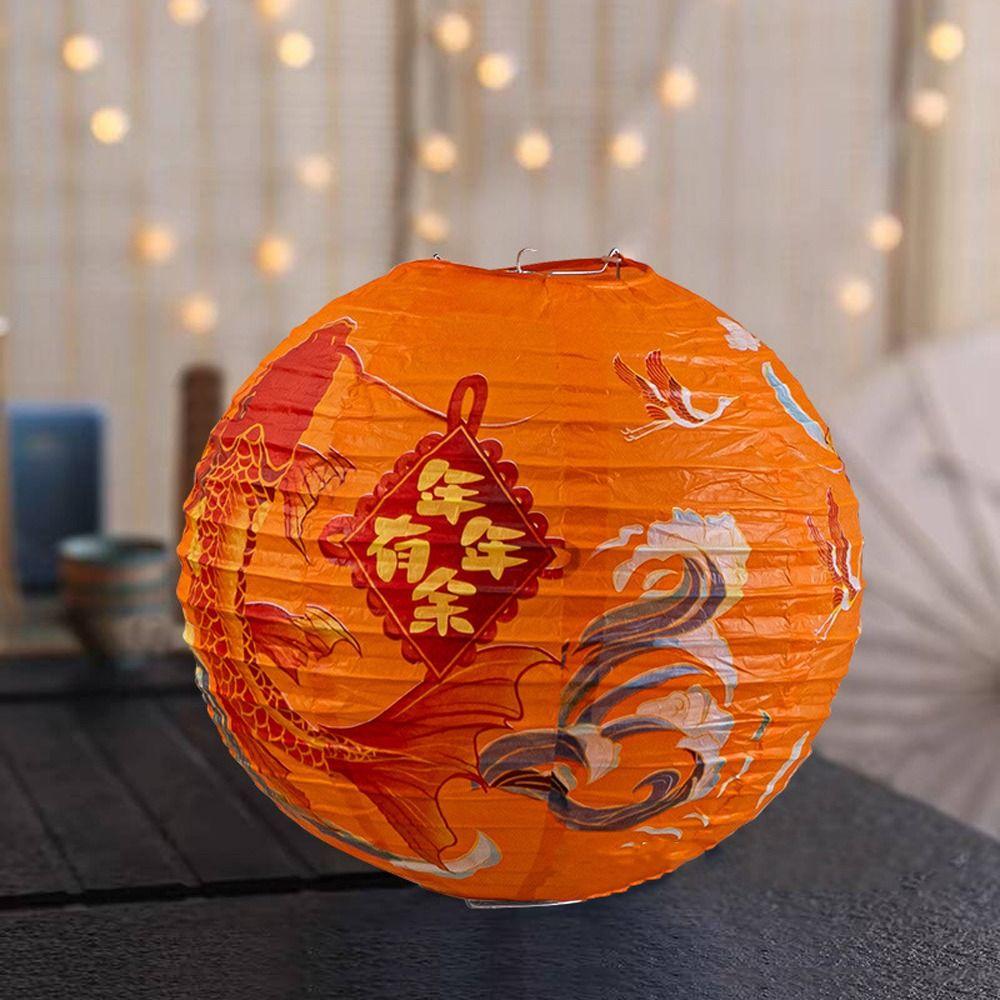 Traditional Festival Antique Lantern Luminous Round Paper Lantern  Lantern Festival