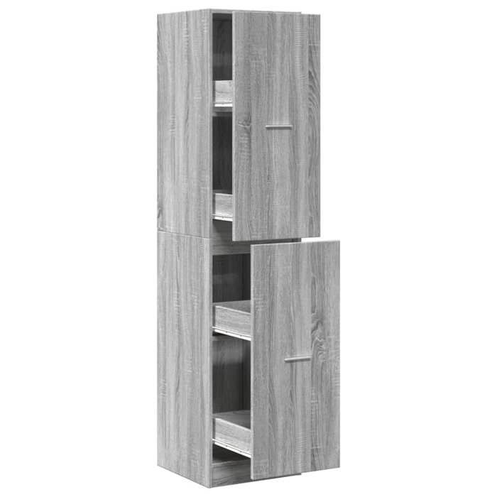 VidaXL Armoire apothicaire sonoma gris 40x41x174,5cm bois d'ingénierie, coffre d'apothicaire, meuble d'apothicaire, coffre à 3309650