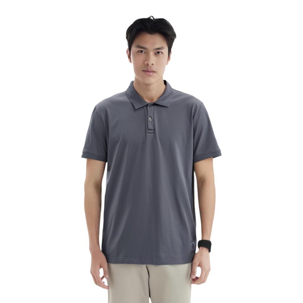 Li Ning Plain Polo Shirt With Collar Men Tops Dark-Blue APLU087-4