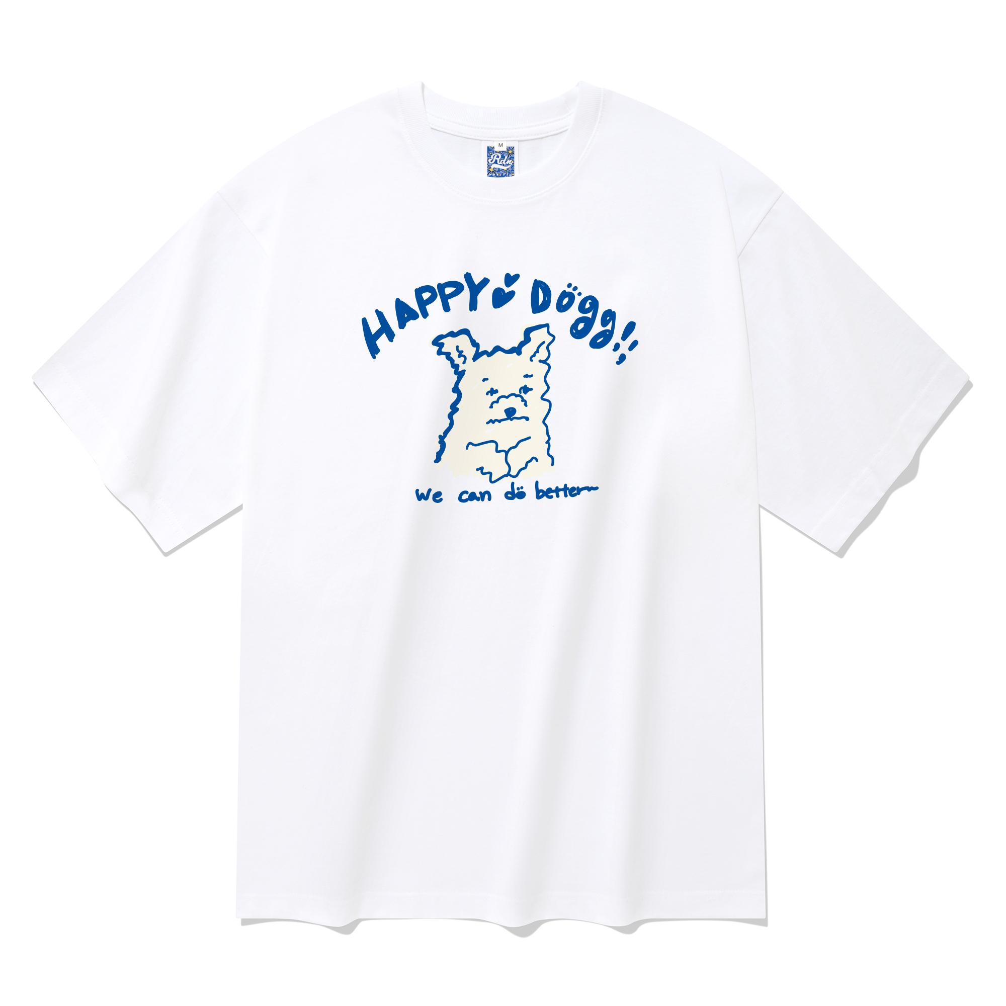 Radineo Happy Doggy Short Sleeve T-Shirt White M